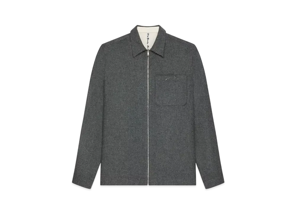 GIVENCHY Zipped Shirt In Wool "Medium Gray"