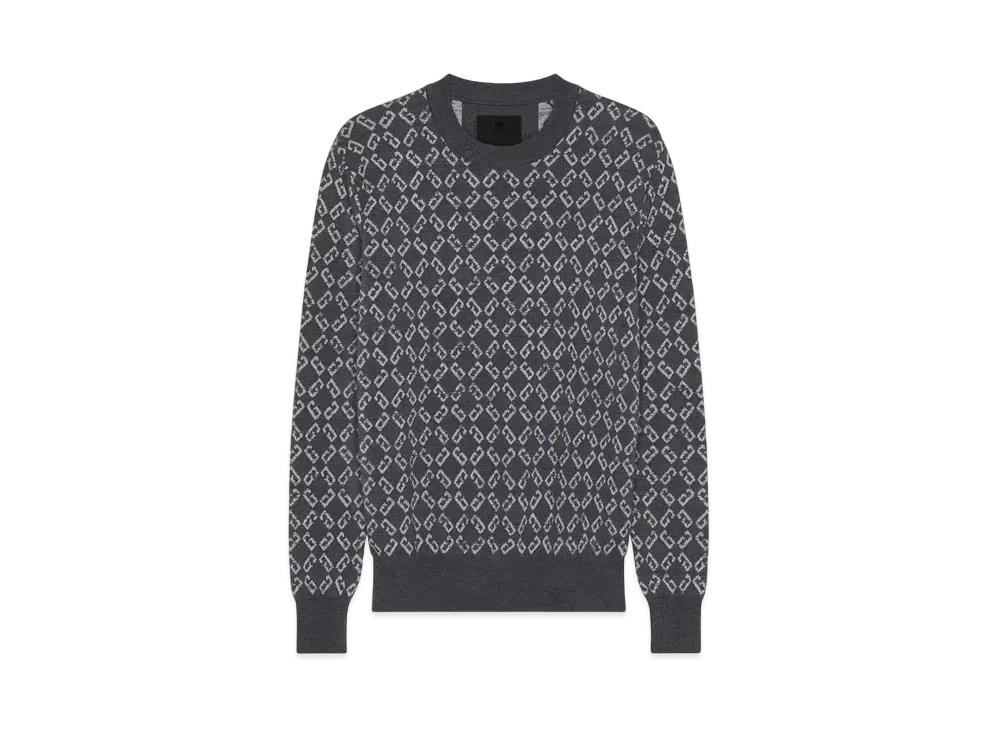 GIVENCHY Sweater In Monogram 72 Jacquard "Medium Gray"