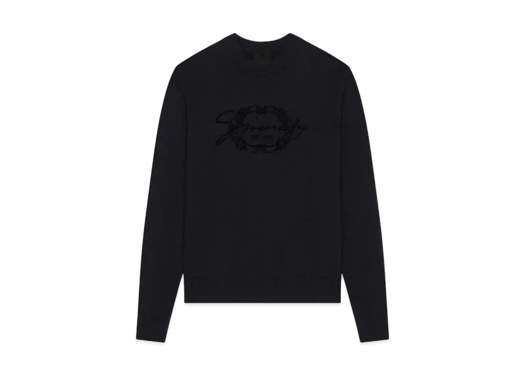 GIVENCHY Sweater In Wool With Givenchy Medallion "Black"
