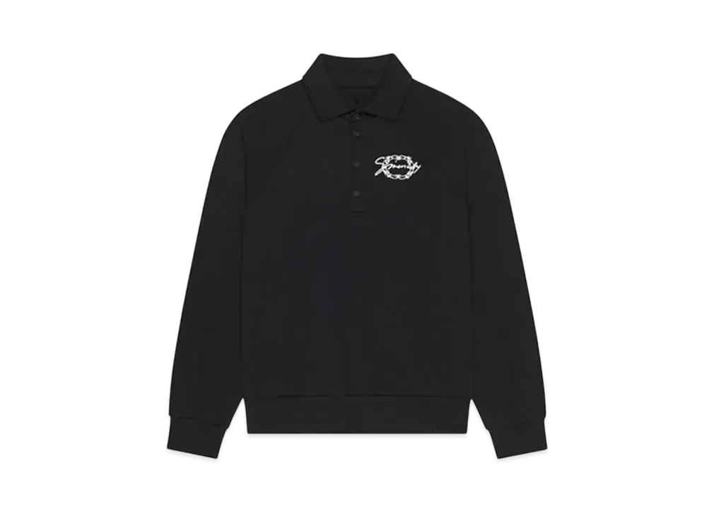 GIVENCHY Polo Sweatshirt In Fleece With Givenchy Medallion "Black"
