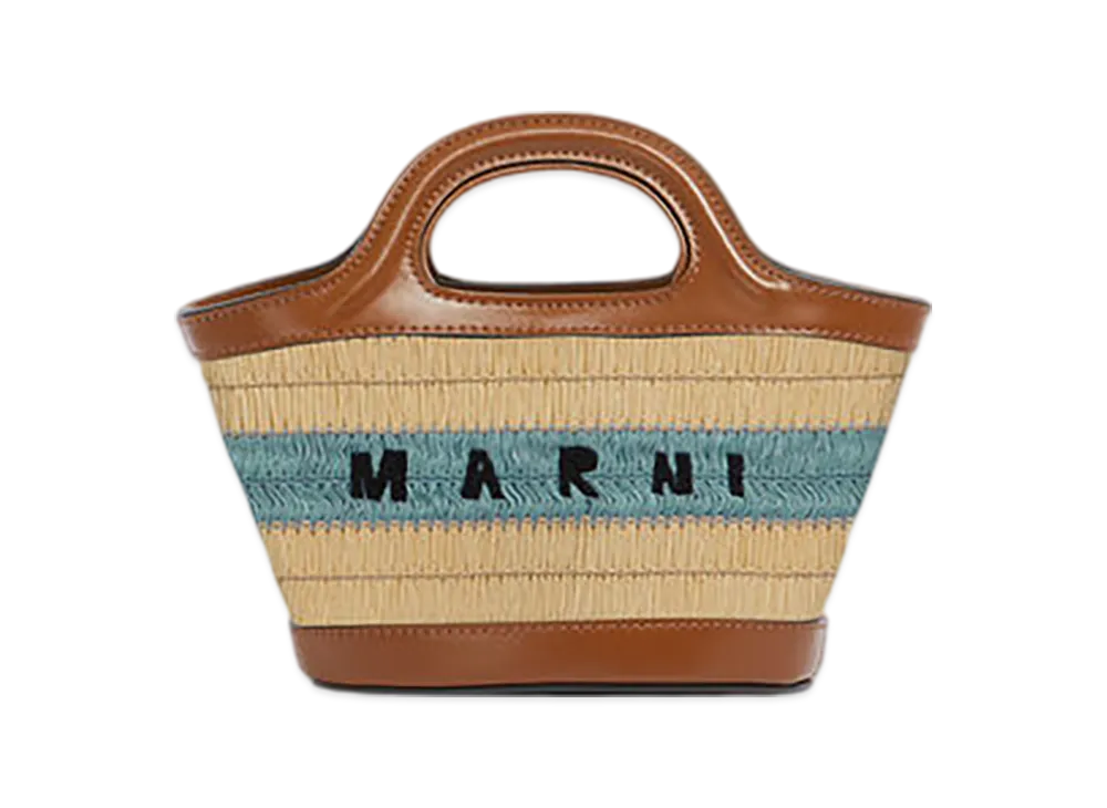 MARNI Crochet Tropicalia Micro Bag "Gold Sand/Pale Mint"