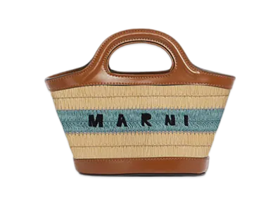 MARNI Crochet Tropicalia Micro Bag "Gold Sand/Pale Mint"