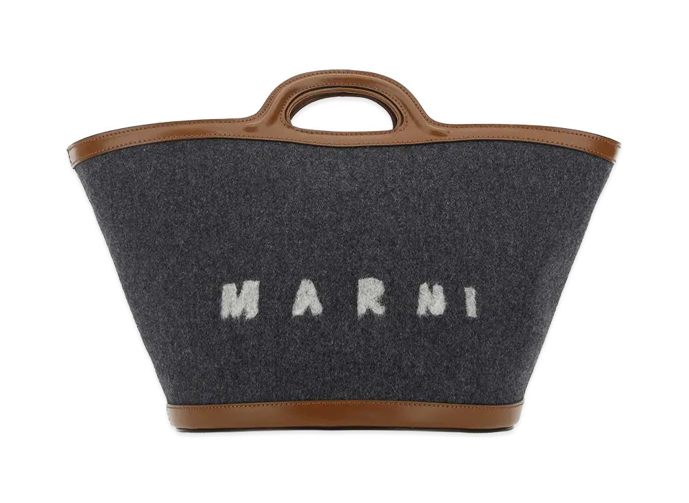 MARNI Women's Two-Tone Felt And Leather Small Tropicalia Summer Handbag "Multicolor"