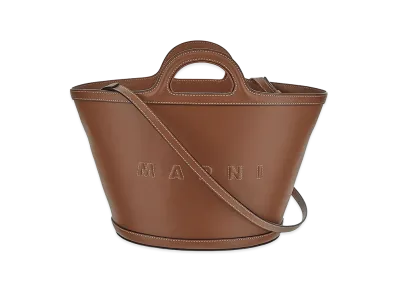 MARNI Women's Leather Small Tropicalia Handbag "Brown"