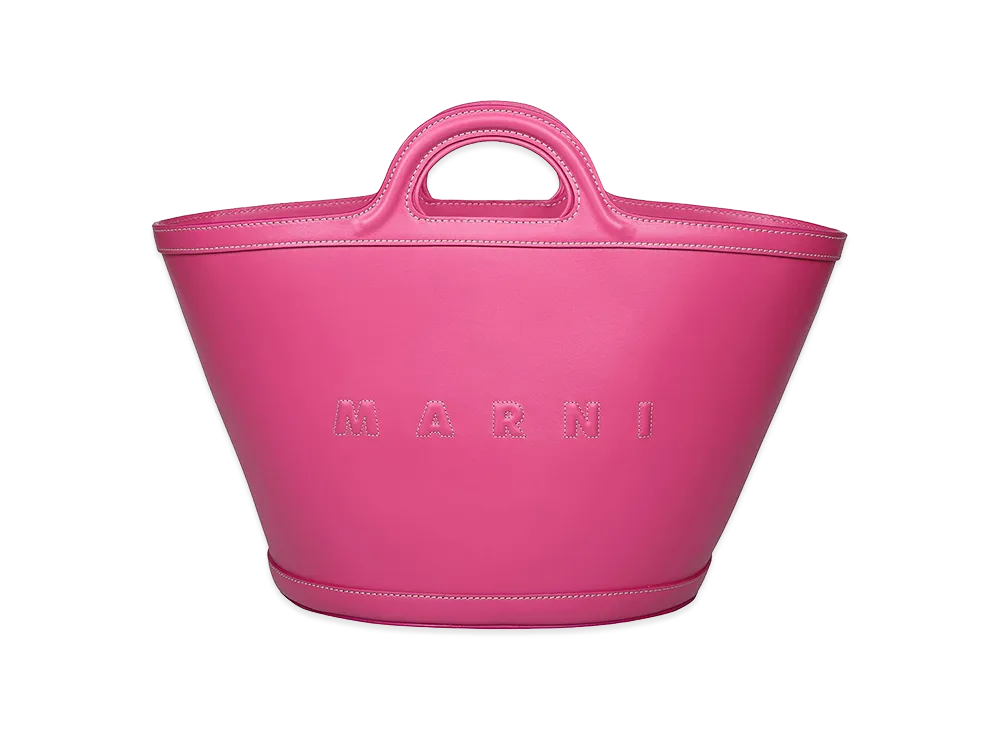 MARNI Women's Dark Pink Leather Small Tropicalia Handbag "Fuchsia"