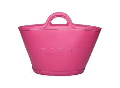 MARNI Women's Dark Pink Leather Small Tropicalia Handbag "Fuchsia"