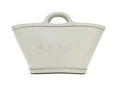 MARNI Women's White Leather Small Tropicalia Handbag "White/Black"