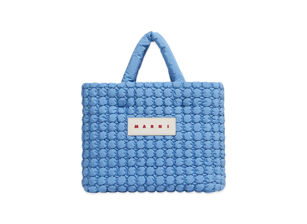 MARNI Nylon Puff Small Tote Bag "Iris Blue"