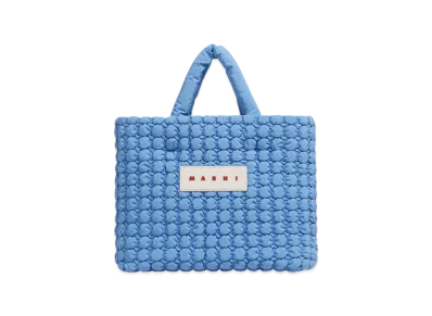 MARNI Nylon Puff Small Tote Bag "Iris Blue"
