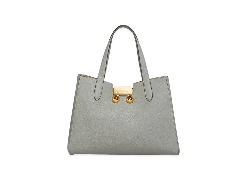 MARNI Trunkaroo Tote Bag in Leather "Stream"