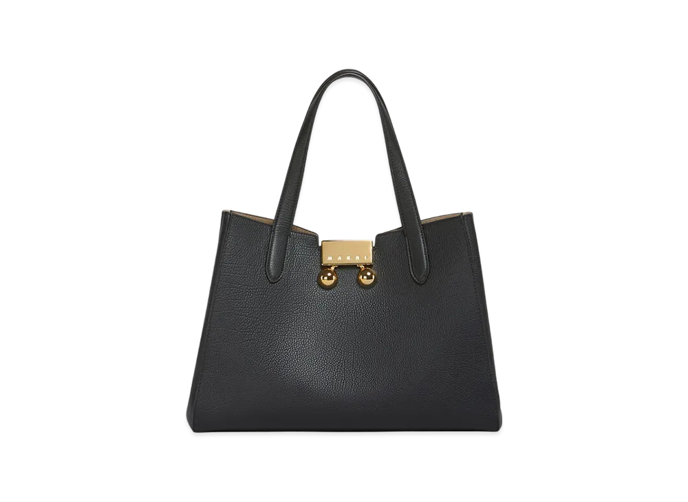 MARNI Trunkaroo Tote Bag in Leather "Black"