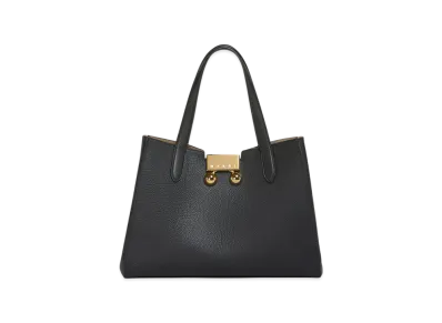 MARNI Trunkaroo Tote Bag in Leather "Black"