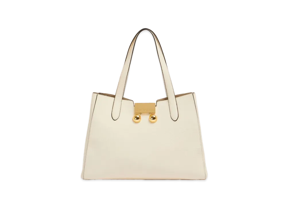 MARNI Trunkaroo Tote Bag in Leather "Shell"