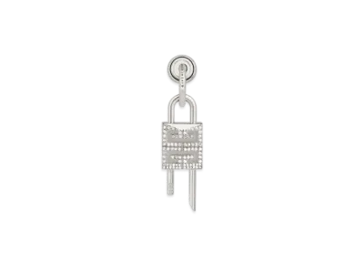GIVENCHY Lock Earring In Metal with Crystals "Silver"