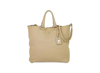 PRADA Vit Daino Tote Bag "Beige"