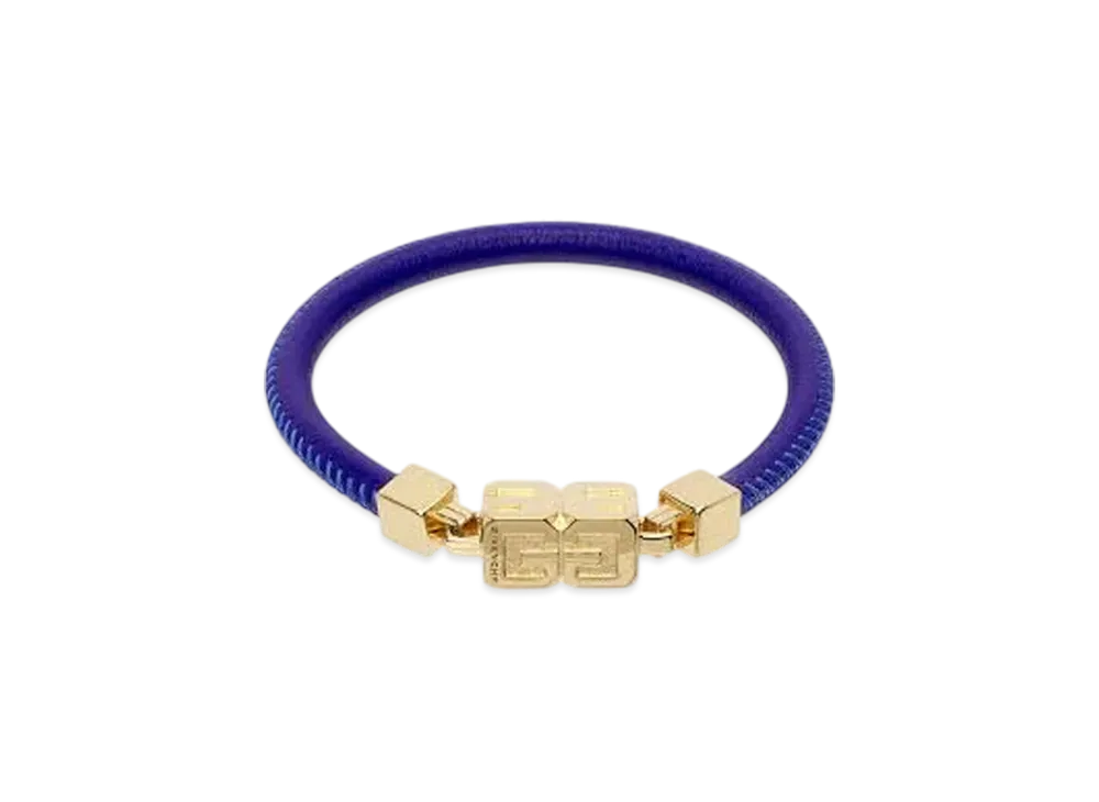 GIVENCHY G Cube Bracelet In Leather And Metal "Royal Blue"