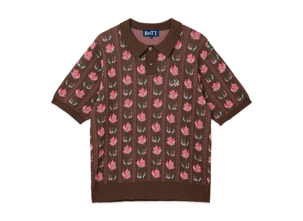 BoTT Flower S/S Knit Polo "Brown"