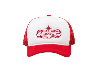 BoTT Luxe Logo Mesh-Back 5-Panel Trucker Cap "Red"