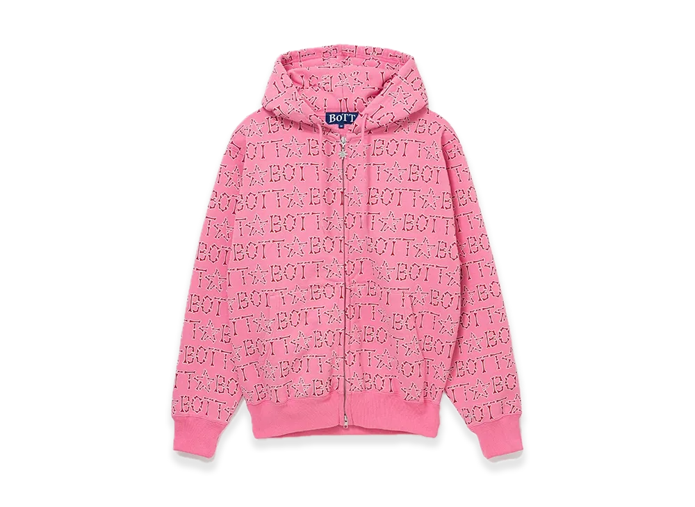 BoTT Bones Zip Hoodie ボット フーディ ピンク サイズS BoTT / ボット BONES ZIP HOODIE（パーカー）｜PULP（パルプ）の通販