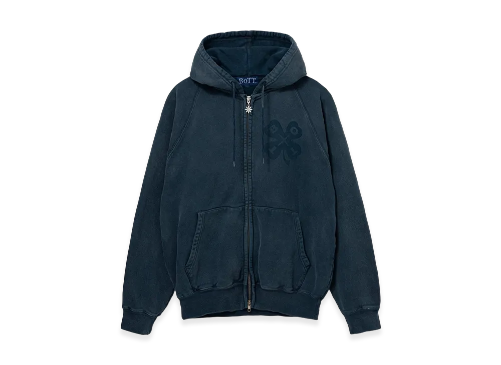 BoTT Washed Lucky Logo Zip Hoodie "Washed Cobalt"