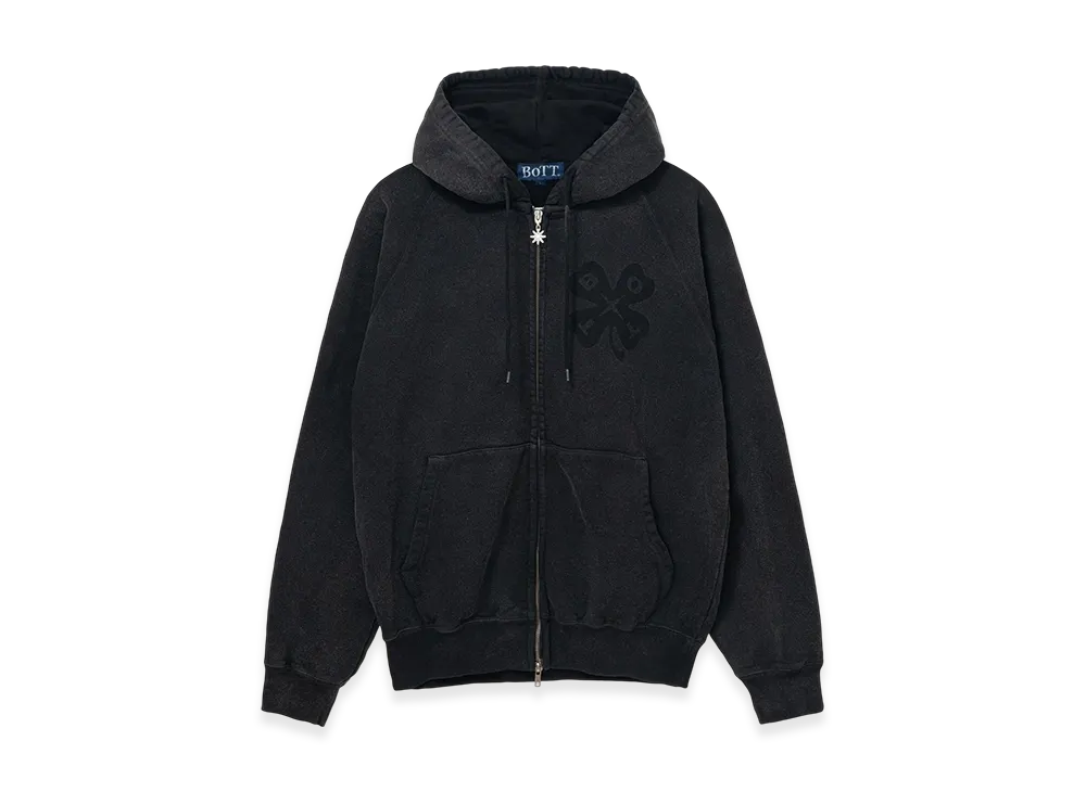 BoTT Washed Lucky Logo Zip Hoodie "Washed Black"