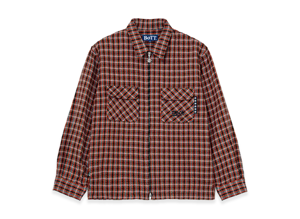 BoTT Zip-up Flannel Shirt "Black"