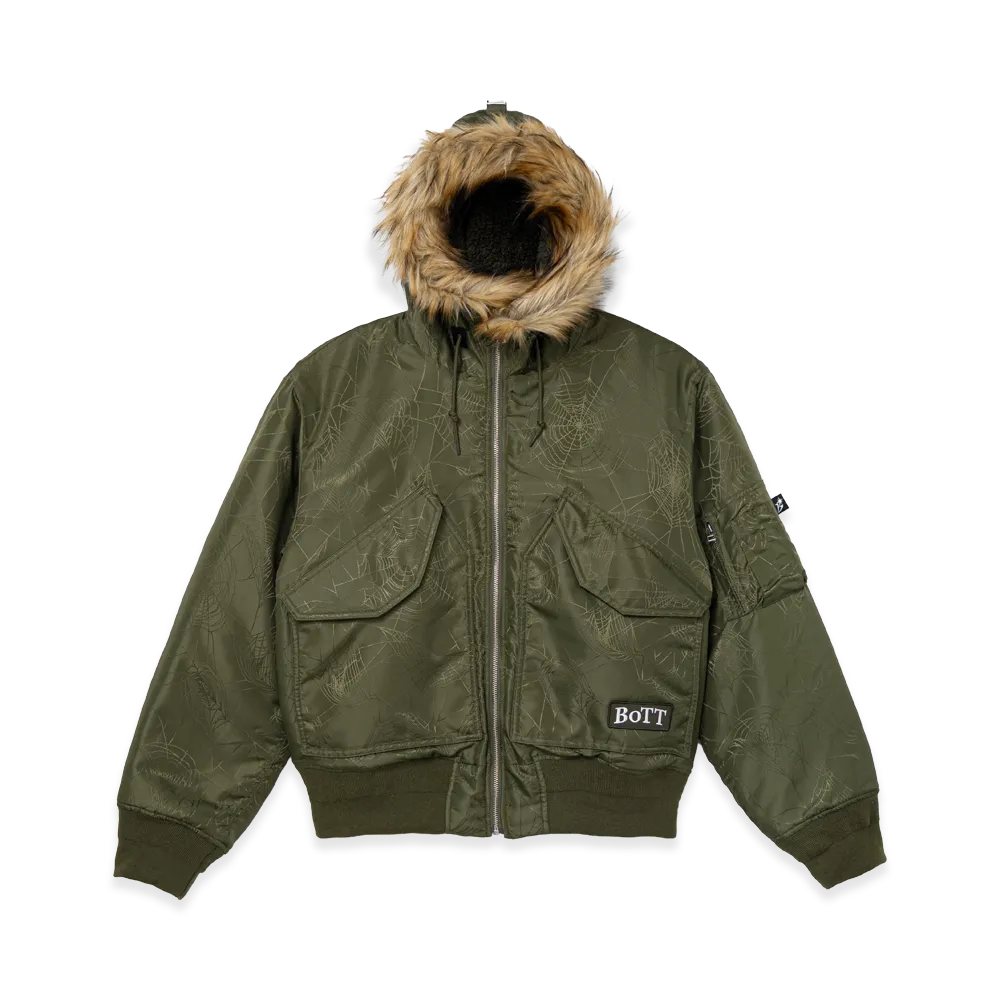 BoTT Hooded Jacquard Bomber Jacket "Olive"