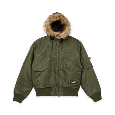BoTT Hooded Jacquard Bomber Jacket "Olive"