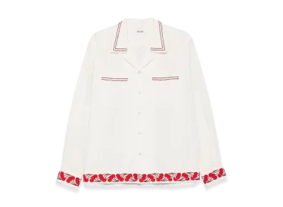 BODE 'Cherry Lane Beaded' Shirt "White"