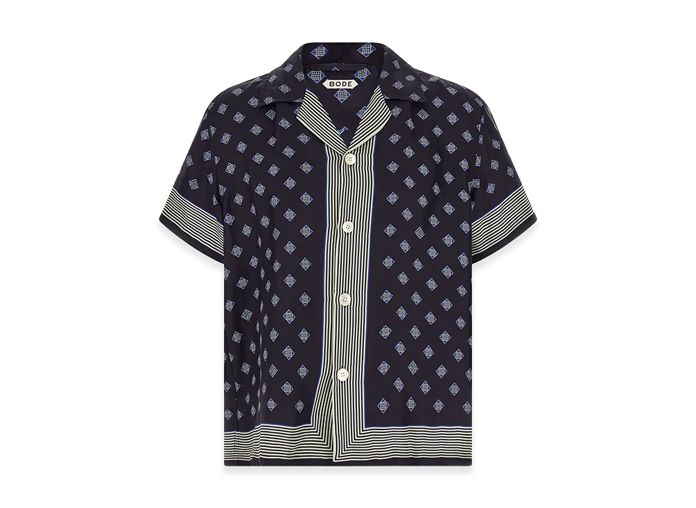 BODE 'Foyer Diamond' Shirt "Blue"