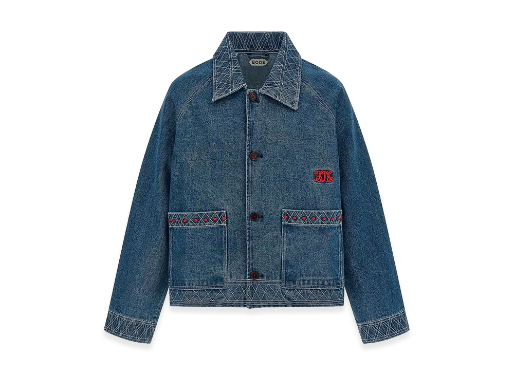BODE Embroidery Denim Jacket "Blue"