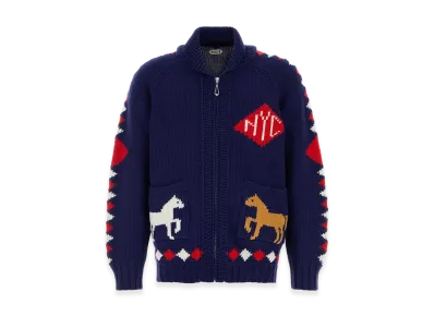 BODE Wool Diamond Cardigan "Blue"