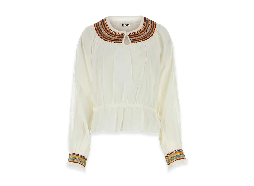 BODE Women's Cotton Georgette Blouse "White"