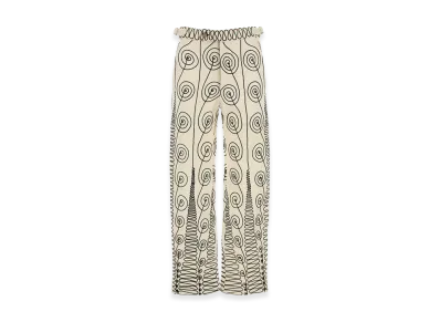BODE Embroidered Wool Quillwork Pant "White"