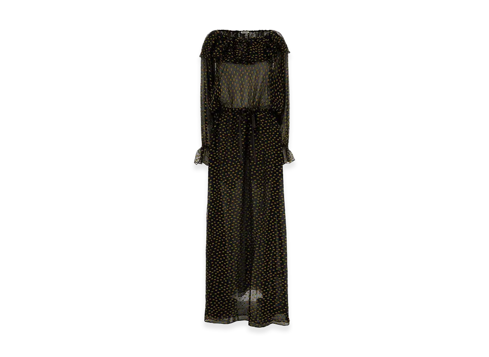 BODE Women's Embroidered Silk Blend Stadium Dress "Black/Multi"