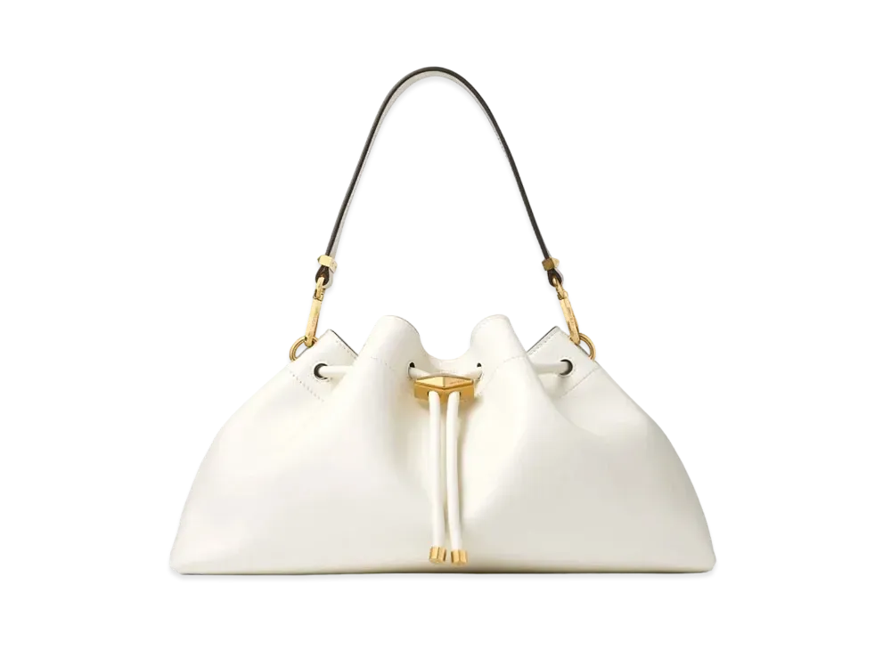 Jimmy Choo Cinch M Leather Bag "Latte/Gold"