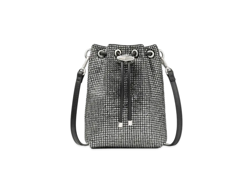 Jimmy Choo Cinch Mini Satin Crystal Mini Bag "Black/Antique Silver"