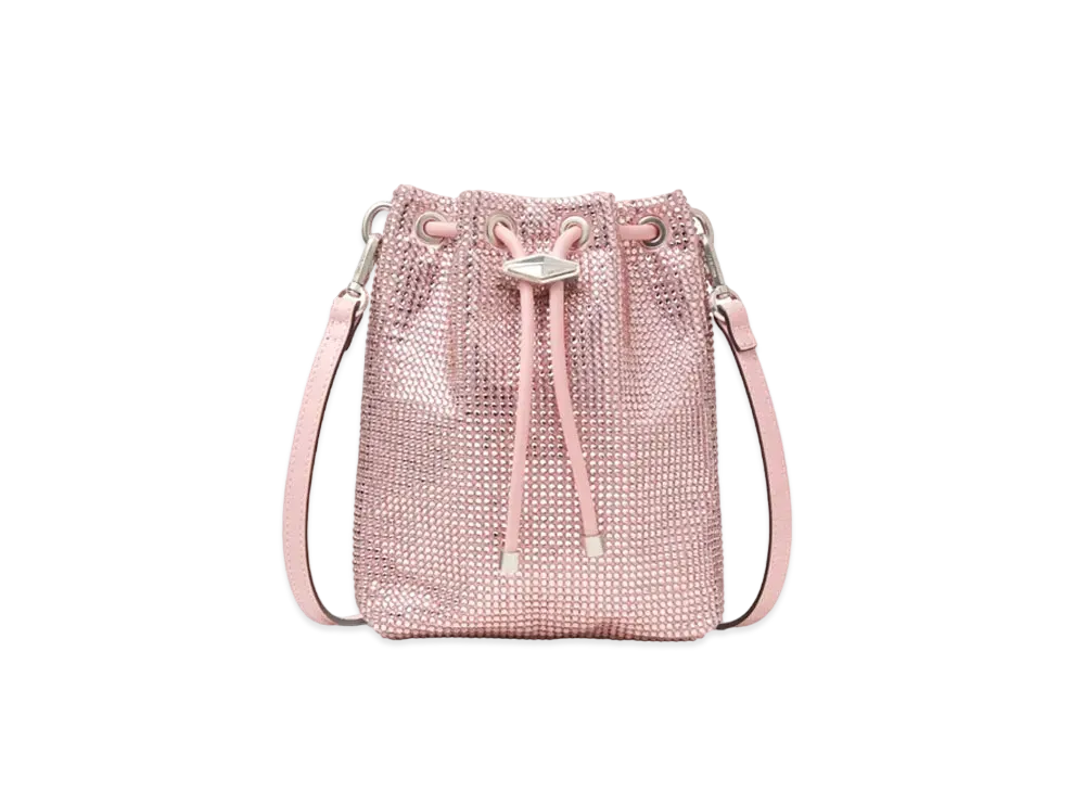 Jimmy Choo Cinch Mini Satin Crystal Mini Bag "Rose/Antique Silver"