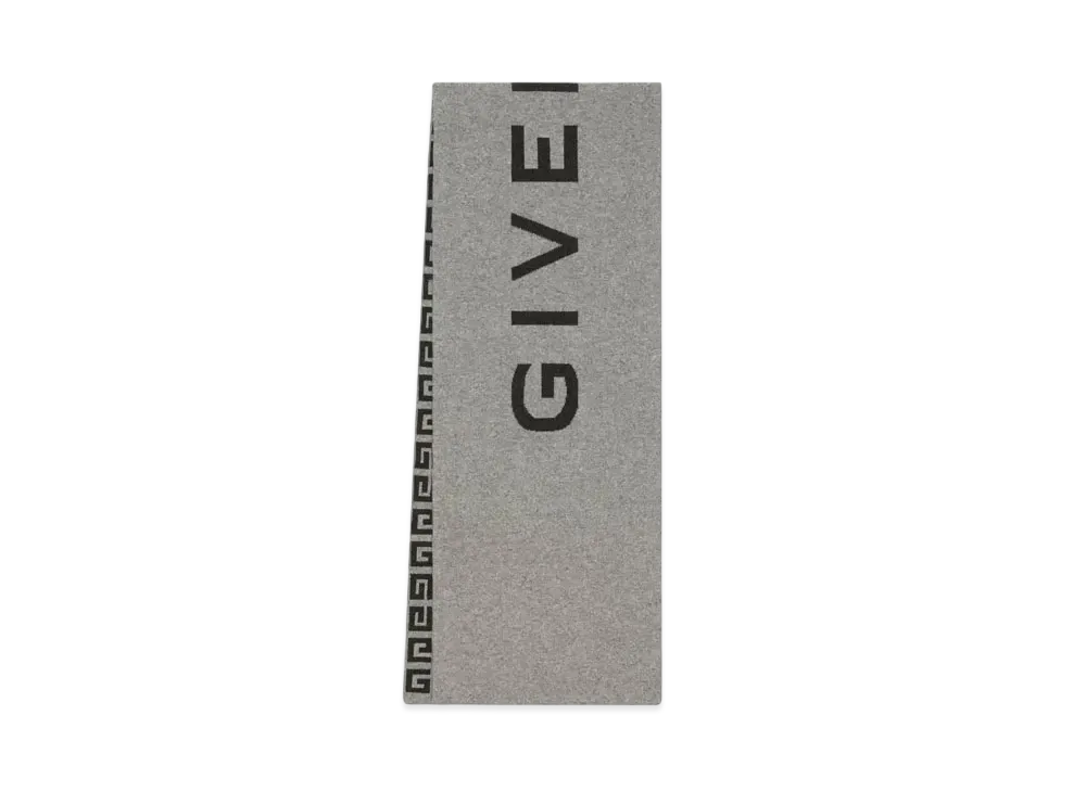 GIVENCHY 4G Double Sided Scarf In Wool and Cashmere "Elephant Grey"