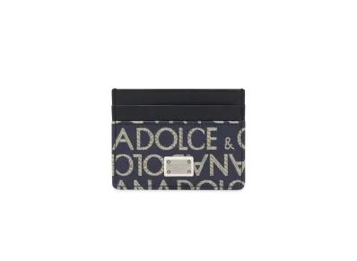 DOLCE&GABBANA Coated Jacquard Card Holder "Blue"