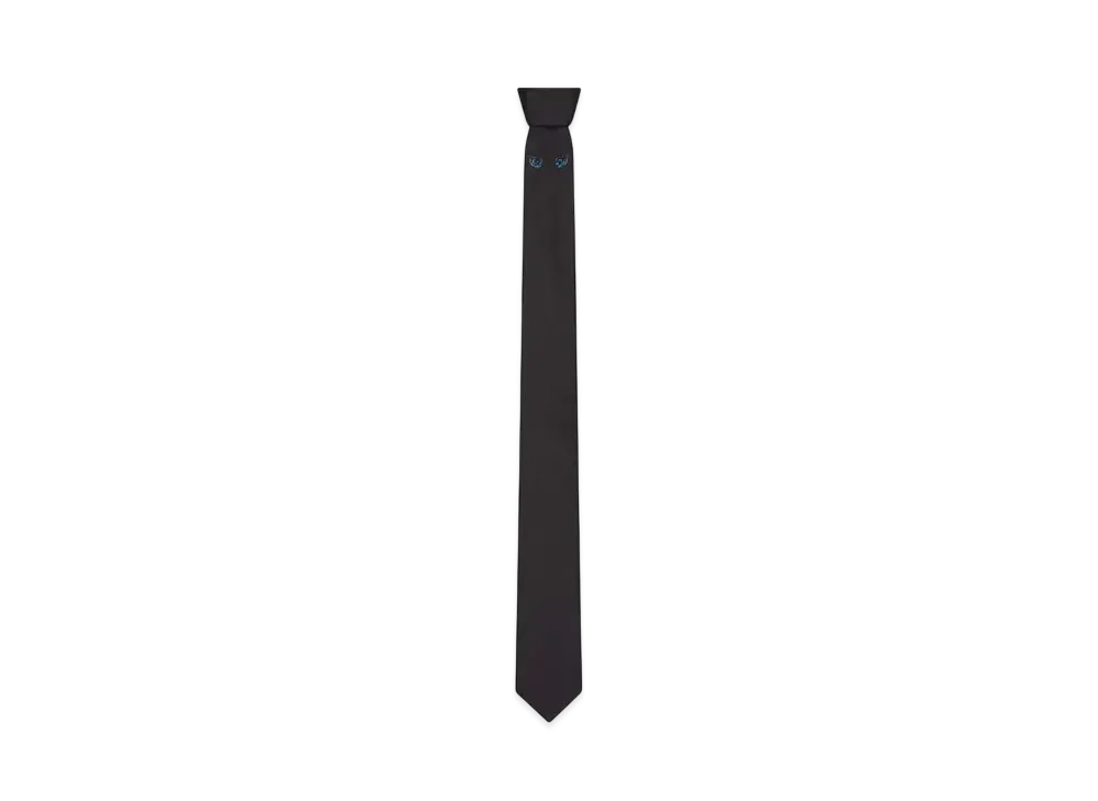 GIVENCHY Tie In Embroidered Silk With Cat's Eyes "Black"