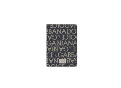 DOLCE&GABBANA Coated Jacquard Passport Case "Blue"