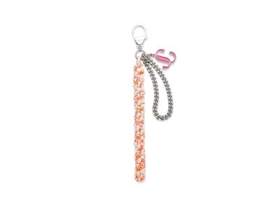 Jimmy Choo Braided Rope Charm Braided Rope Bag Charm "Orange/Candy Pink/Silver"