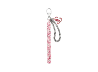 Jimmy Choo Braided Rope Charm Braided Rope Bag Charm "Candy Pink/Red/Silver"