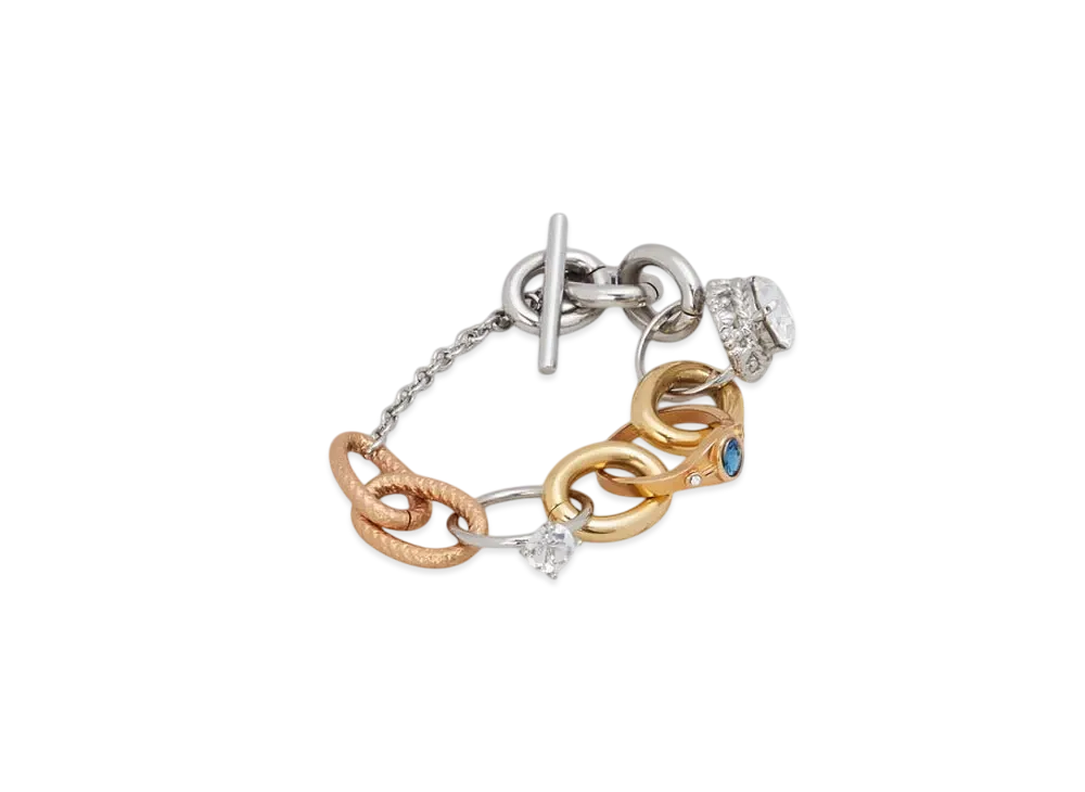 マルニ ミックスリンクのチェーンブレスレット ジュエルリング