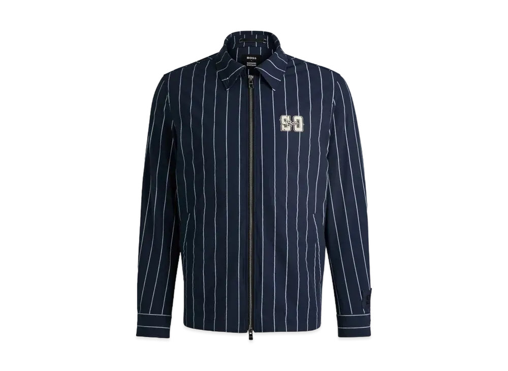 Boss x Shohei Ohtani Relaxed Fit Striped Jacket Embroidery Patch "Dark Blue"