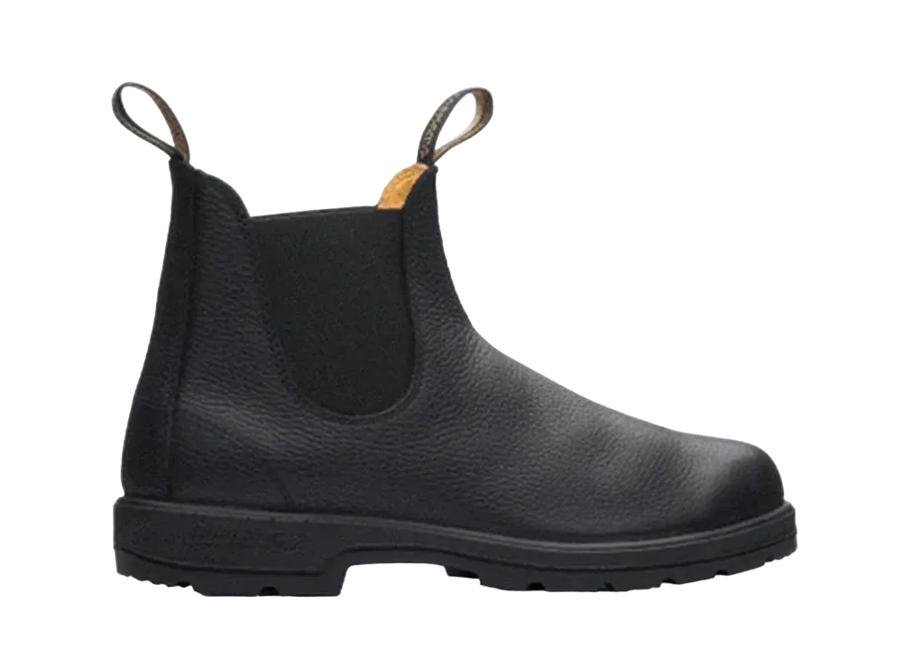 Blundstone Side Gore Boots Shrink Embossed Leather "Black Pebble" BS1447299 TPU