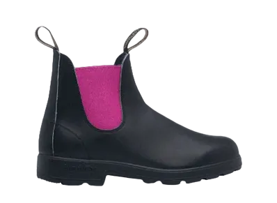 Blundstone Side Gore Boots Originals Waxed Suede "Black/Fuchsia" BS2208131 TPU