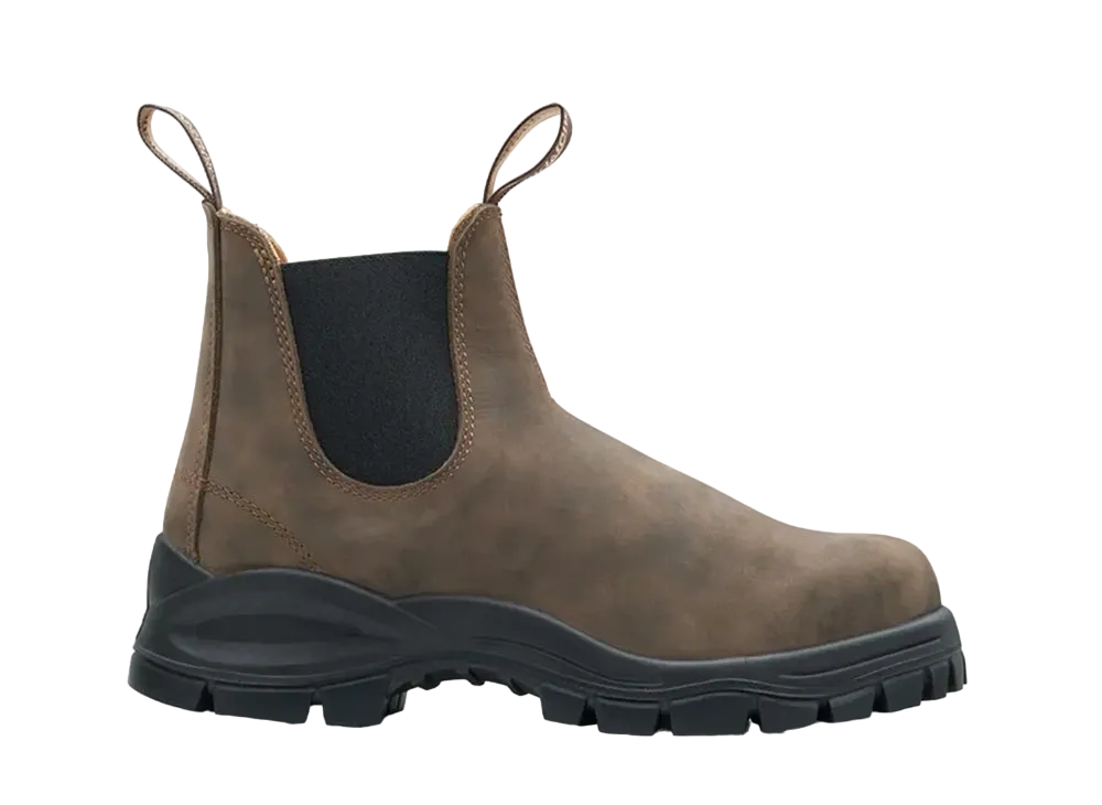 Blundstone Lug Boot Nubuck Leather "Rustic Brown" BS2239267 Synthetic Rubber