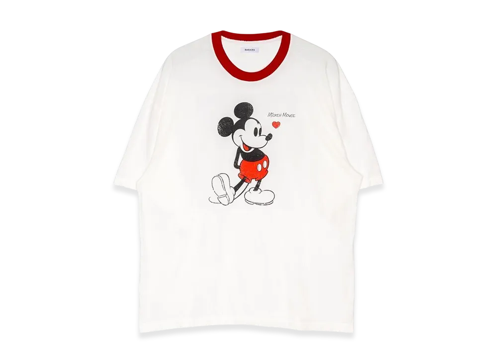BASICKS x Mickey Mouse Vintage Ringer T-Shirt "Red"